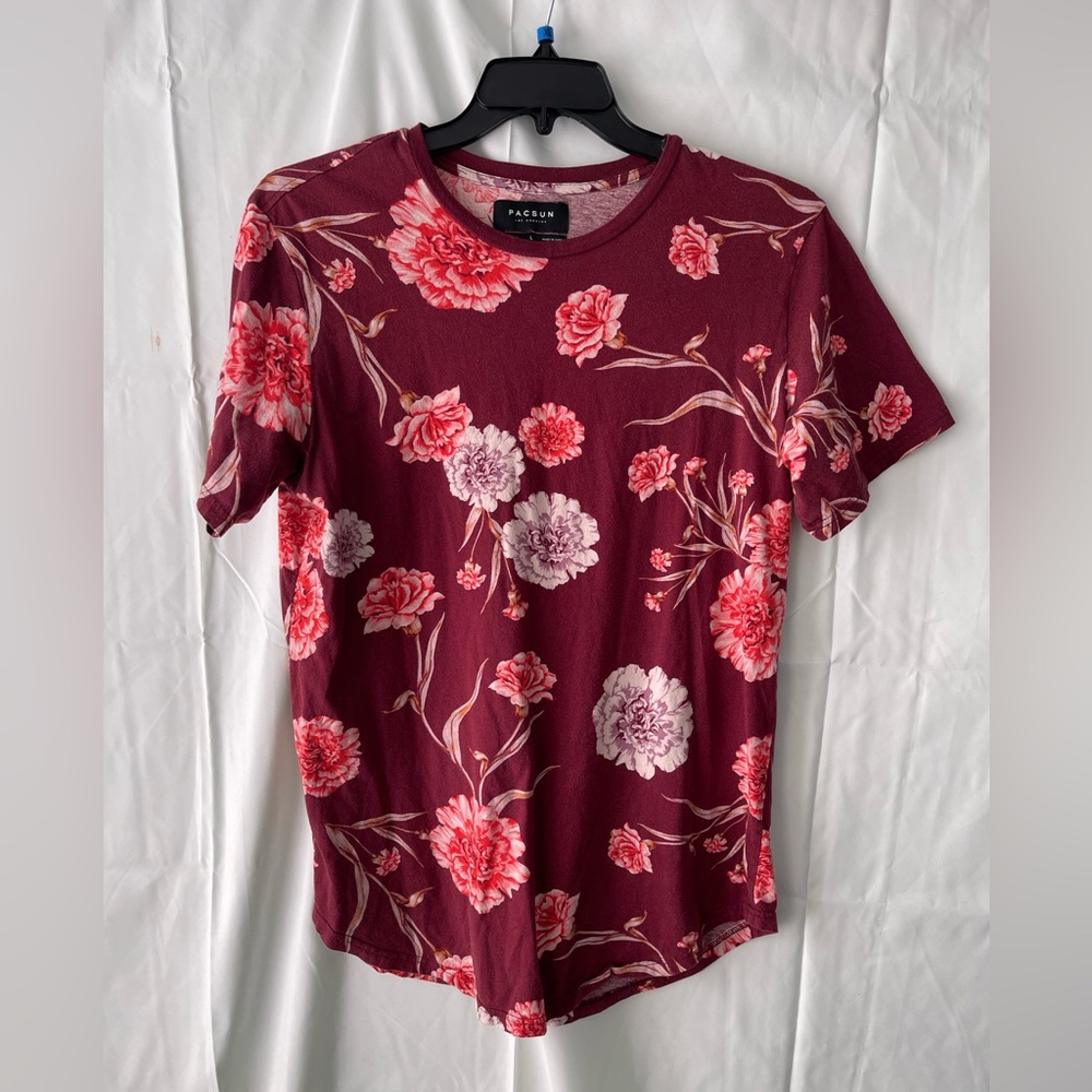 [Pacsun] Maroon Floral Tee